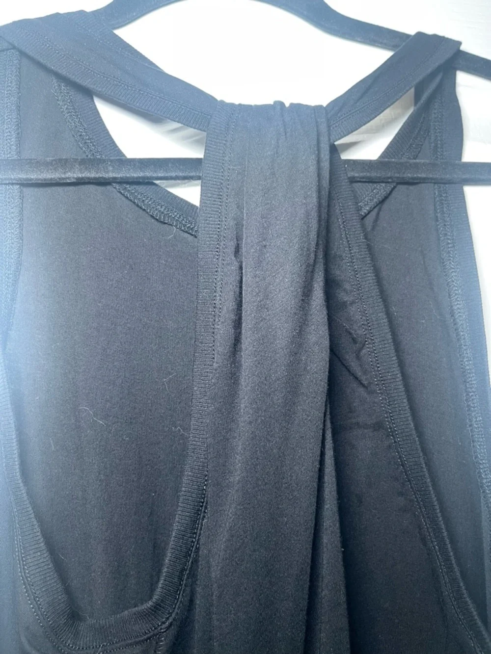 By Anthropologie Black Draped Knot Racerback Tank Top Sleeveless Size Small - Picture 8 of 14